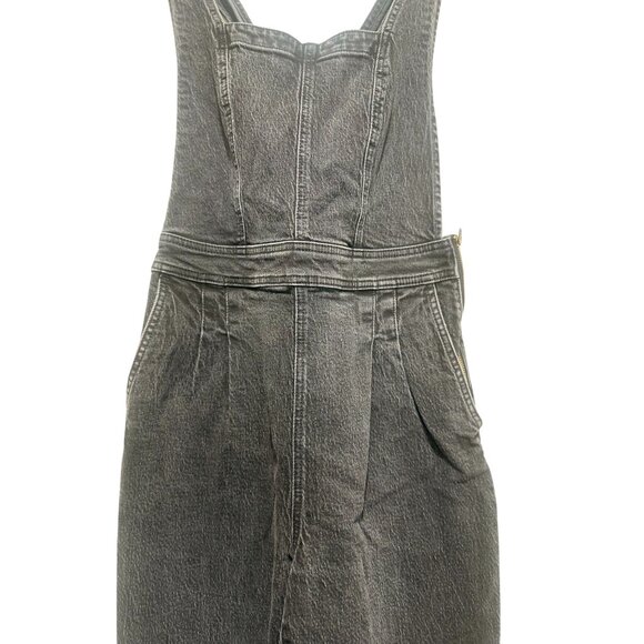 Madewell Tapered Ballon Overall Jumpsuit Womens 6 Black Denim Cross Back Casual - Picture 14 of 16